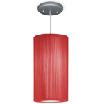 Ramona Pendant - Brushed Nickel / Red