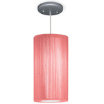 Ramona Pendant - Brushed Nickel / Dark Pink