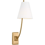 Marina Wall Sconce - Burnished Brass / White Linen