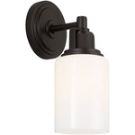 Ashford Bathroom Sconce - Aged Iron / Milk
