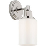 Ashford Bathroom Sconce - Polished Nickel / Milk