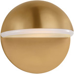 Axel Round Wall Sconce - Burnished Brass / White Glass