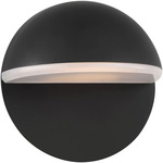 Axel Round Wall Sconce - Midnight Black / White Glass