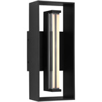 Abner Outdoor Wall Light - Textured Black / Clear Water