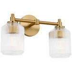 Barstow Bathroom Vanity Light - Burnished Brass / Clear Ribbed