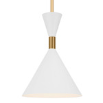 Bodhi Pendant - Burnished Brass / White