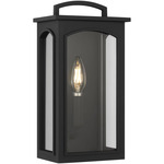 Modesto Outdoor Wall Light - Textured Black / Clear