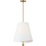 Beauvoir Pendant - Burnished Brass / White Linen