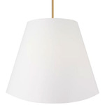 Beauvoir Pendant - Burnished Brass / White Linen