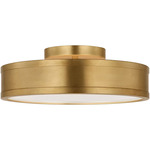 Dupont Round Semi Flush Ceiling Light - Gild / White