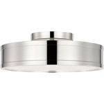 Dupont Round Semi Flush Ceiling Light - Polished Nickel / White