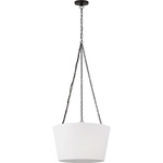 Herve Pendant - Aged Iron / White Linen