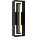 Abner Outdoor Wall Light - Textured Black / Clear Water
