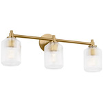 Barstow Bathroom Vanity Light - Burnished Brass / Clear Ribbed