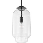 Nodier Pendant - Aged Iron / Clear Seeded