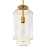 Nodier Pendant - Burnished Brass / Sienna Seeded