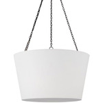 Herve Pendant - Aged Iron / White Linen