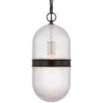 Lucinda Pendant - Aged Iron / Textured Transparent