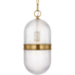 Lucinda Pendant - Burnished Brass / Textured Transparent