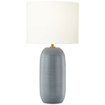 Fanny Slim Table Lamp - Frosted Anglia / White Linen