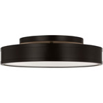 Dupont Round Semi Flush Ceiling Light - Aged Iron / White