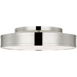 Dupont Round Semi Flush Ceiling Light - Polished Nickel / White