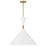 Bodhi Pendant - Burnished Brass / White
