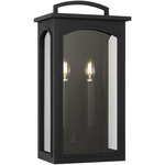Modesto Outdoor Wall Light - Textured Black / Clear