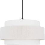 Belaro Pendant - Aged Iron / White Linen