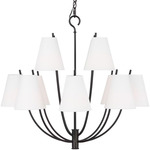 Marina Chandelier - Aged Iron / White Linen