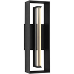 Abner Outdoor Wall Light - Textured Black / Clear Water