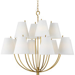 Marina Chandelier - Burnished Brass / White Linen
