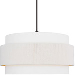 Belaro Pendant - Aged Iron / White Linen