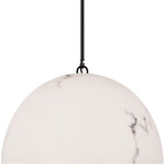 Savina Dome Pendant - Aged Iron / Mineral Opaline