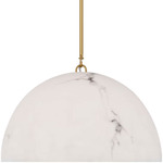 Savina Dome Pendant - Burnished Brass / Mineral Opaline