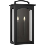 Modesto Outdoor Wall Light - Textured Black / Clear