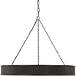 Ritz Chandelier - Aged Iron / White Glass