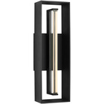 Abner Outdoor Wall Light - Textured Black / Clear Water