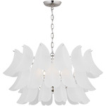 Chloe Chandelier - Polished Nickel / Etched White