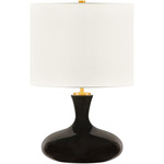 Amber Table Lamp - Black / White Linen