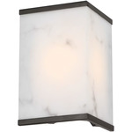 Cleor Bath Sconce - Aged Iron / Faux Alabaster