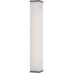 Cleor Bathroom Vanity Light - Aged Iron / Faux Alabaster