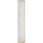 Cleor Bathroom Vanity Light - Burnished Brass / Faux Alabaster