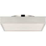 Dupont Square Semi Flush Ceiling Light - Polished Nickel / White