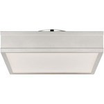 Dupont Square Semi Flush Ceiling Light - Polished Nickel / White