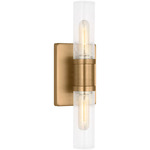 Keaton Bathroom Vanity Light - Satin Brass / Clear Crackle