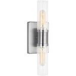 Keaton Bathroom Vanity Light - Brushed Nickel / Clear Crackle
