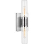 Keaton Bathroom Vanity Light - Brushed Nickel / Clear Fluted