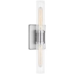 Keaton Bathroom Vanity Light - Brushed Nickel / Clear Crackle
