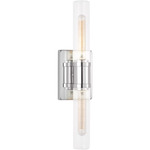 Keaton Bathroom Vanity Light - Chrome / Clear Fluted